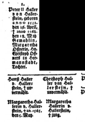 Haller von Hallerstein in Hermannstadt.Petrus II und Margaretha Offner aliter Budai mit Kindern.jpg