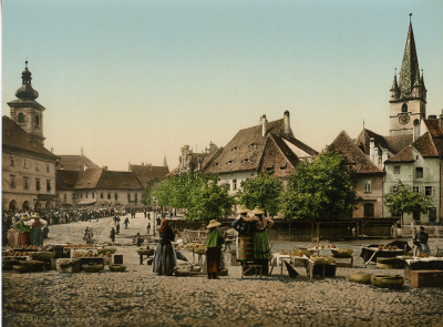 Hermannstadt. Kleiner Ring cca 1899. Photochromie-vergroessert.png