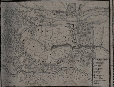 Giovanni Morando Visconti-Hermannstadt-Plan-1699-Edit-Weltzer-Hermannstadt-Mappa della, Transilvania, e Provintie contique nella ... [B IX a 487-15] - Trkpek - Hungaricana.jpeg